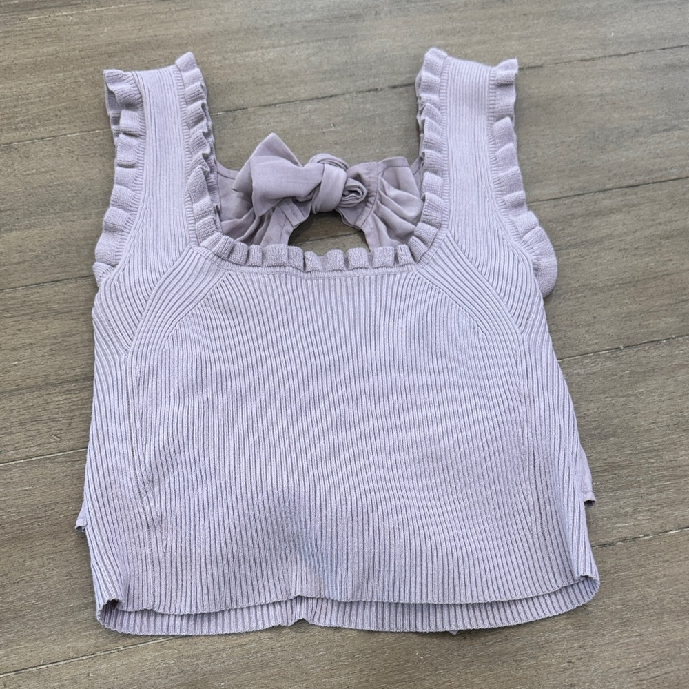 Anthropologie Lavender Ribbed Knit Top